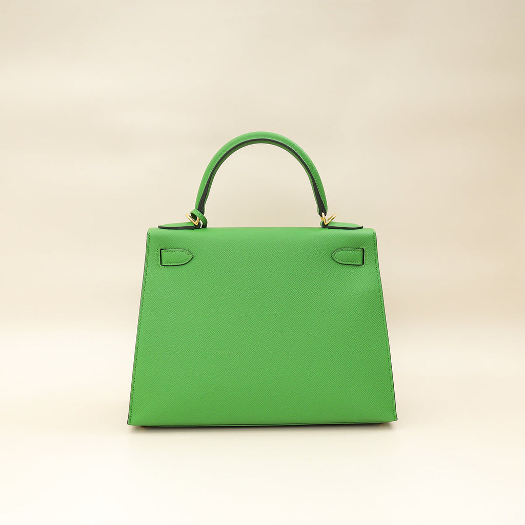 Hermes Vert Yucca Kelly 28 Sellier Bag