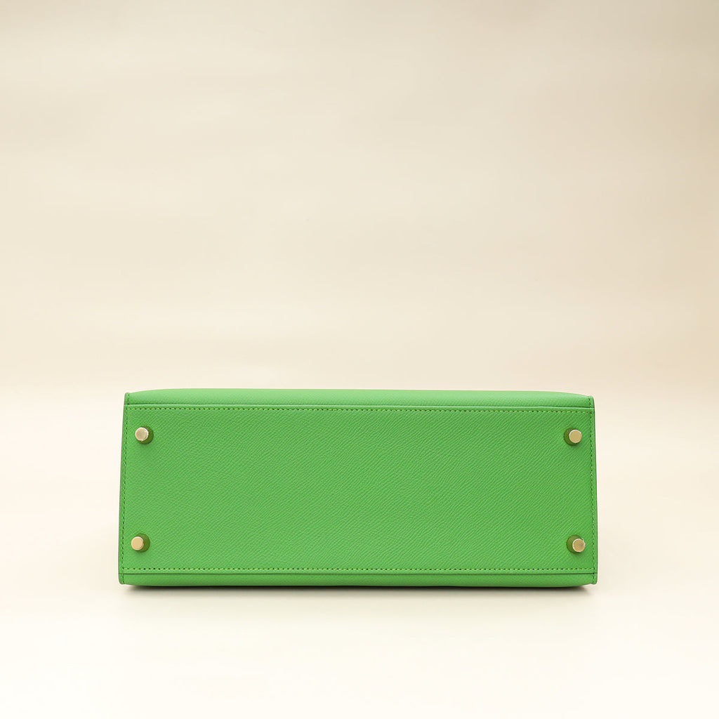 Hermes Vert Yucca Kelly 28 Sellier Bag