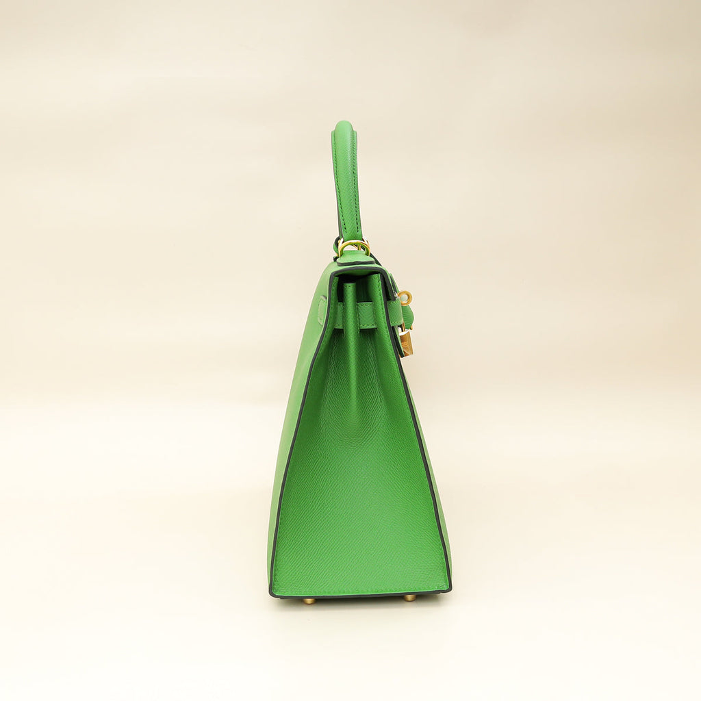 Hermes Vert Yucca Kelly 28 Sellier Bag