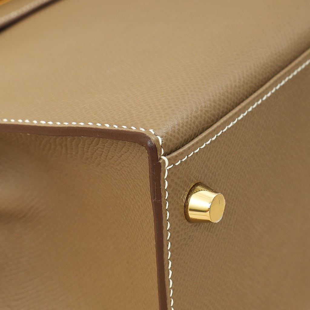 Hermes Etoupe Sellier Kelly 28 Bag