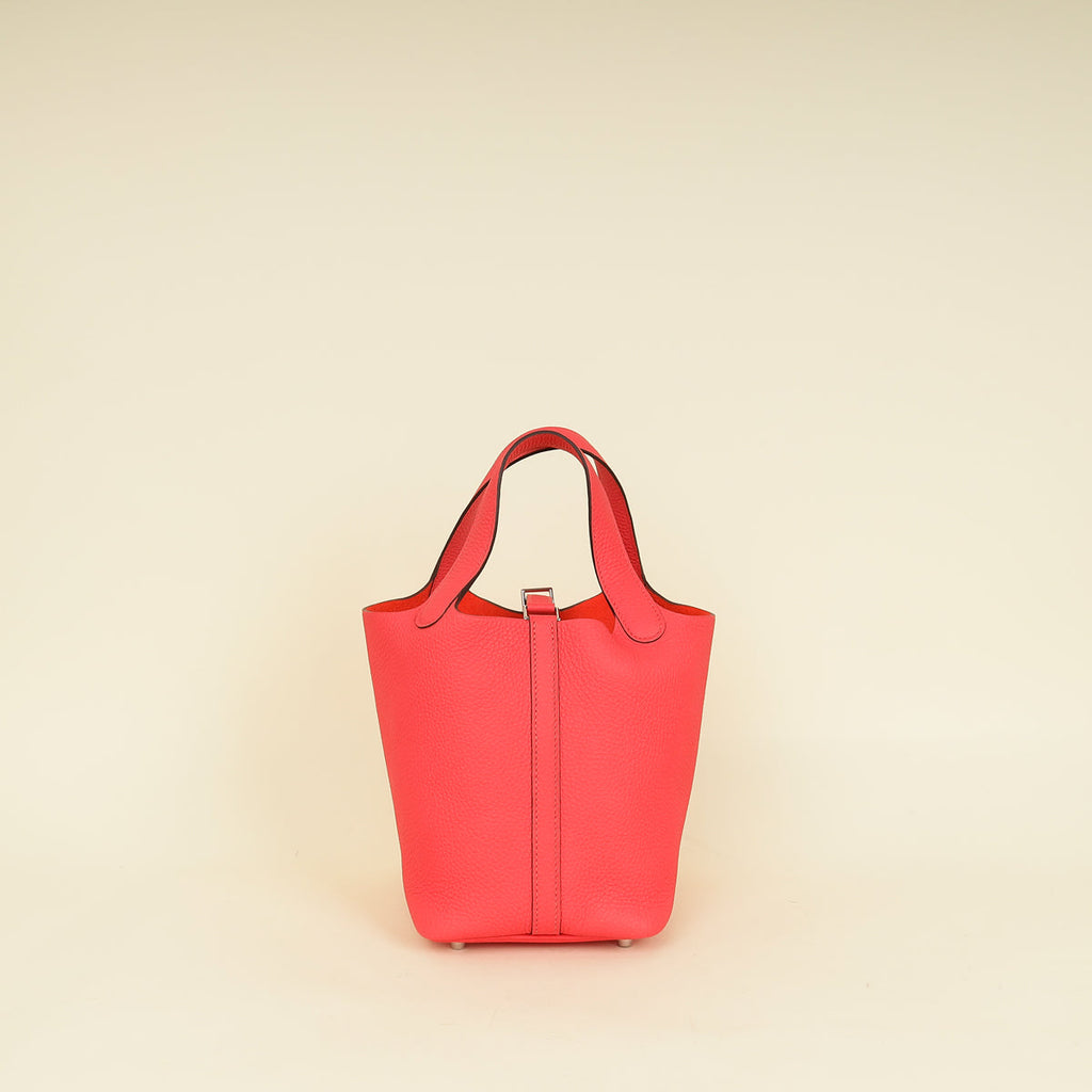 Hermes Rose Texas Picotin Lock 18 Bag