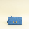 Hermes Bleu Zellige Matte Alligator Constance To Go Wallet