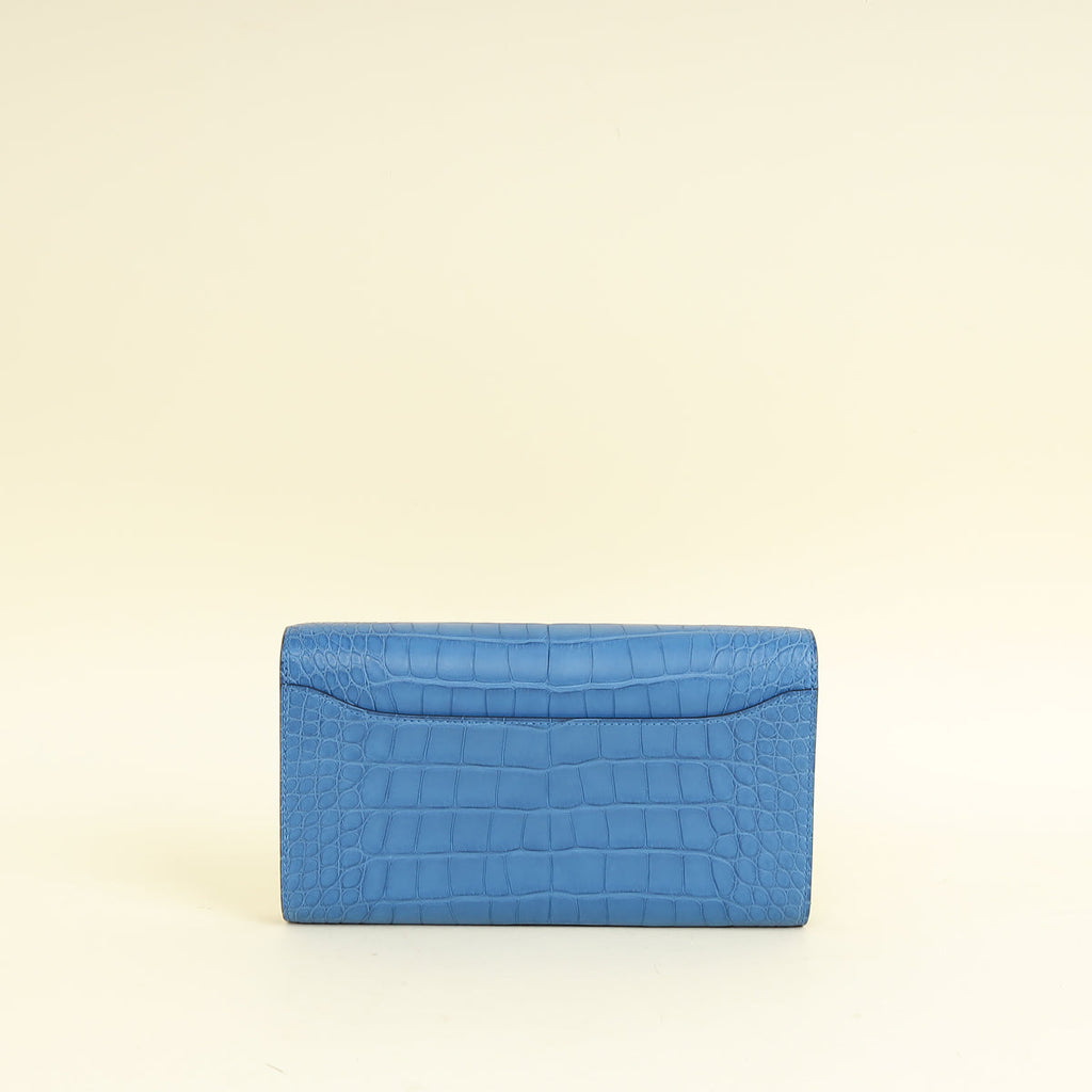 Hermes Bleu Zellige Matte Alligator Constance To Go Wallet