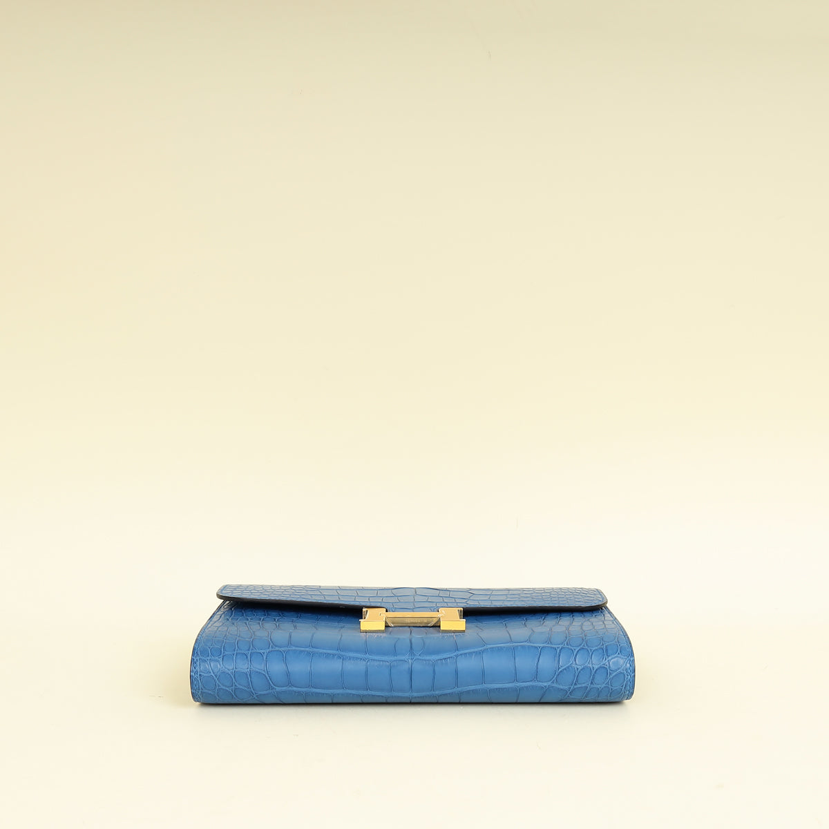 Hermes Bleu Zellige Matte Alligator Constance To Go Wallet