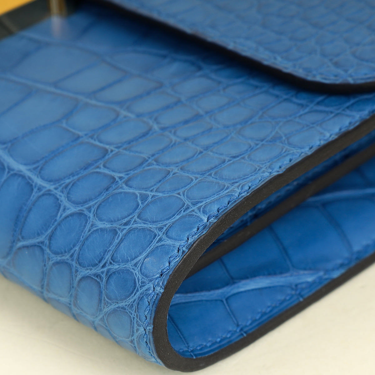 Hermes Bleu Zellige Matte Alligator Constance To Go Wallet