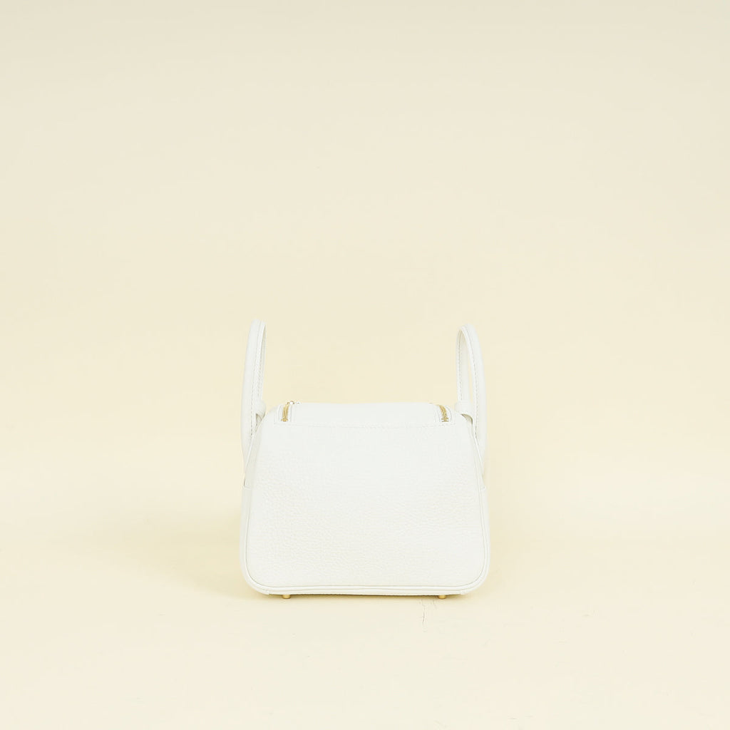 Hermes New White Mini Lindy Bag