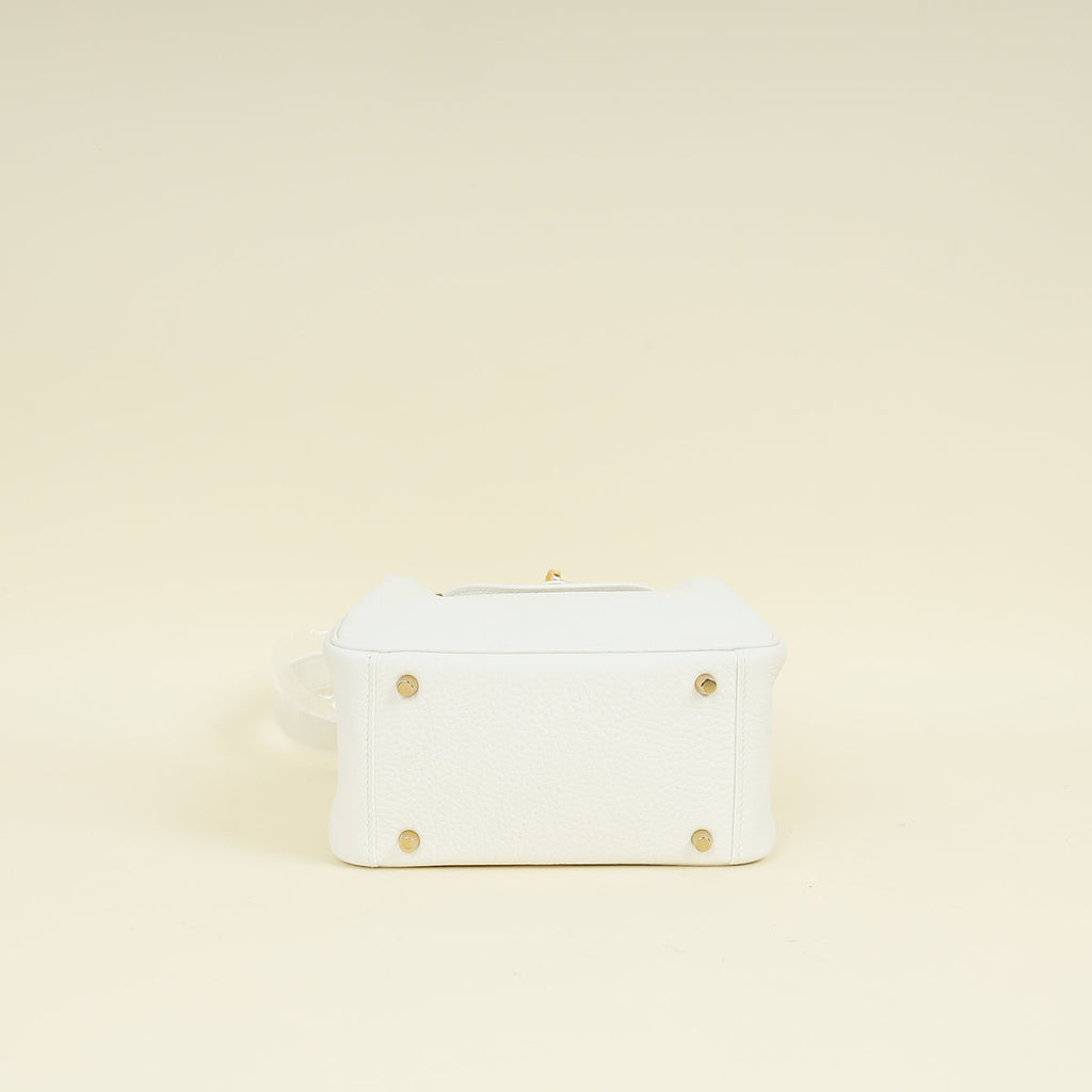 Hermes New White Mini Lindy Bag