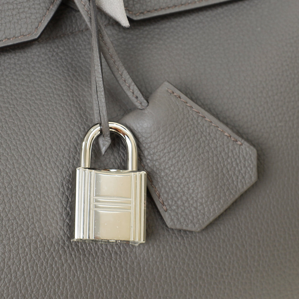 Hermes Gris Etain Haut à Courroies HAC Birkin 40 Bag