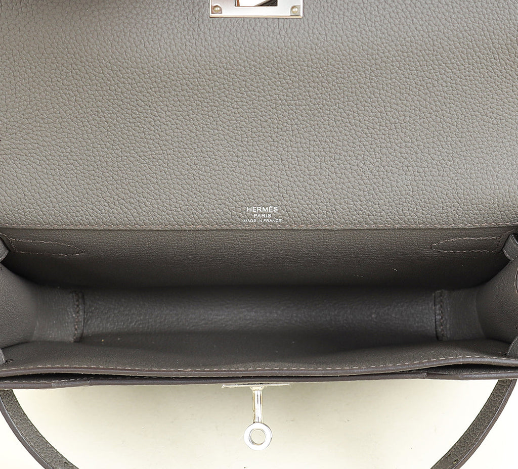 Hermes Gris Etain Kelly Depeches 25 Bag