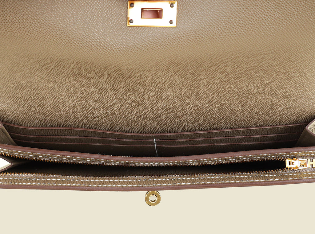 Hermes Etoupe Kelly Pocket Long Wallet