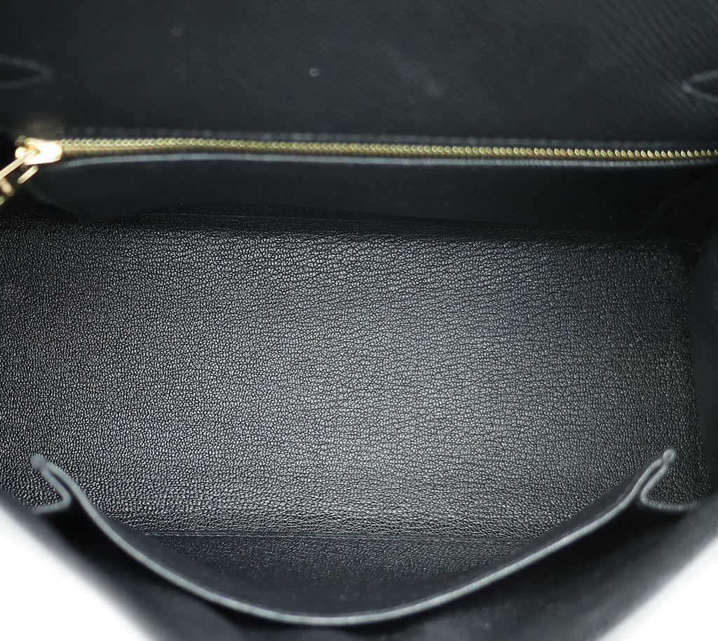 Hermes Noir Sellier Kelly 25 Bag