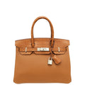 Hermes Gold Mississippi Alligator Matte Birkin 30 Touch Bag