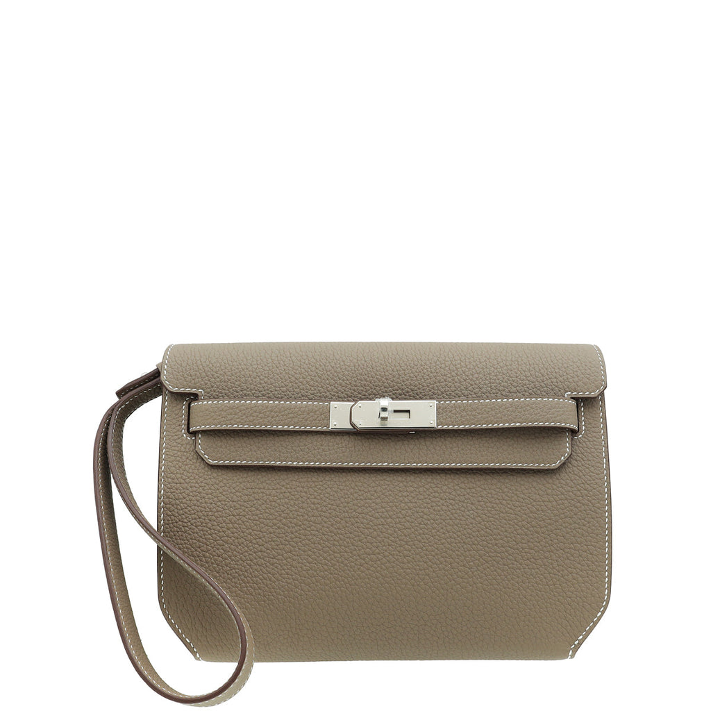 Hermes Etoupe Kelly Depeches 25 Pouch