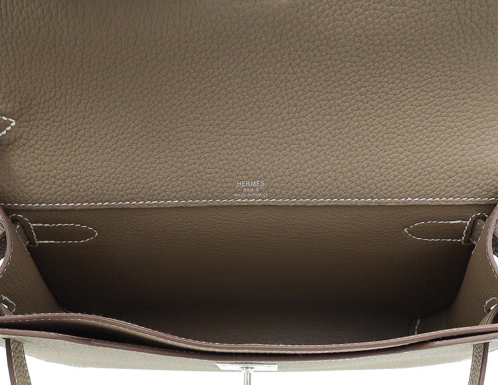 Hermes Etoupe Kelly Depeches 25 Pouch