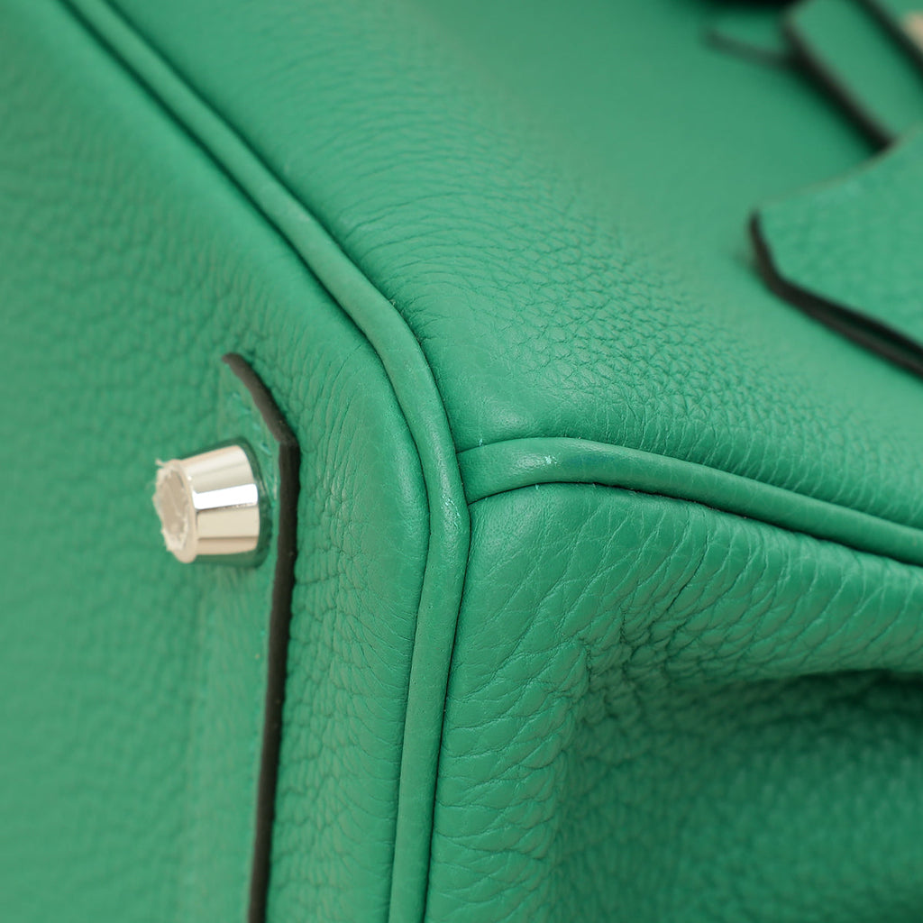 Hermes Vert Vertigo Birkin 25 Retourne Bag