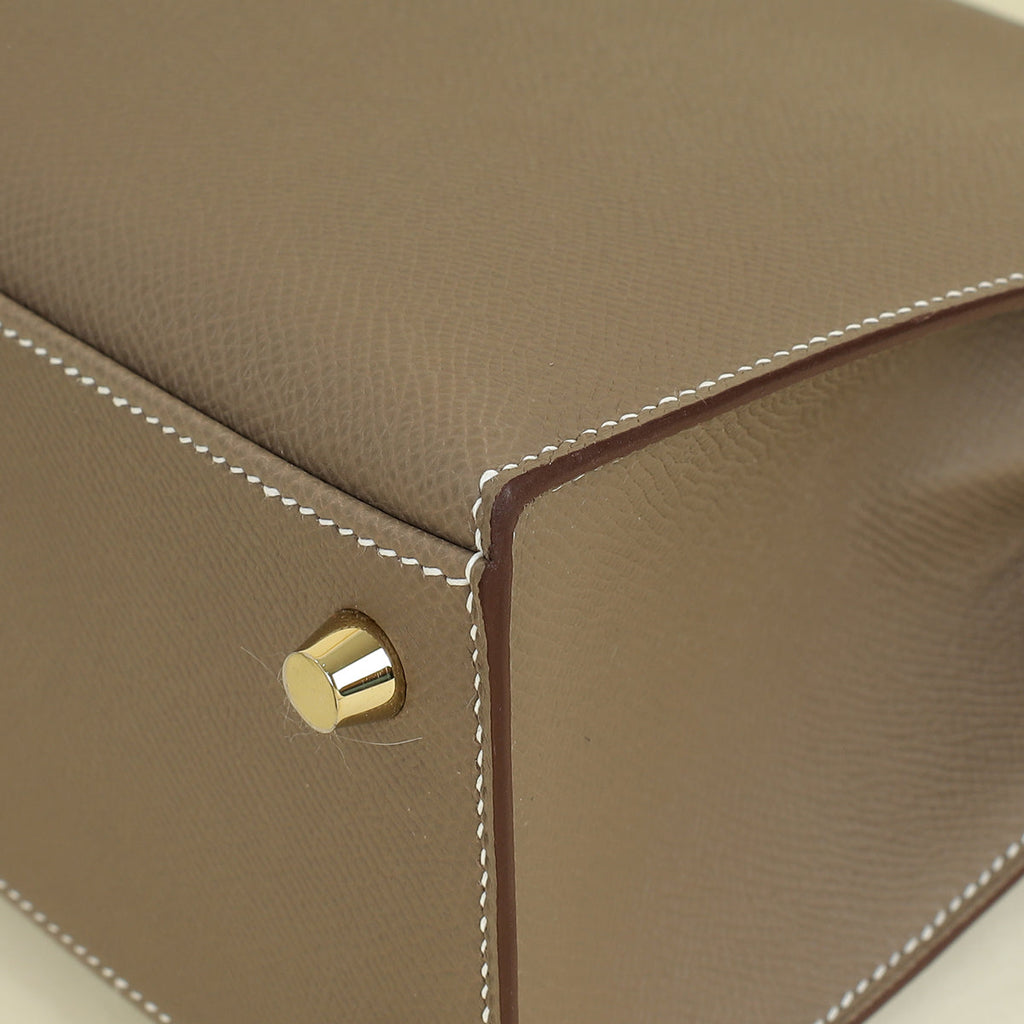 Hermes Etoupe Kelly Sellier 25 Bag
