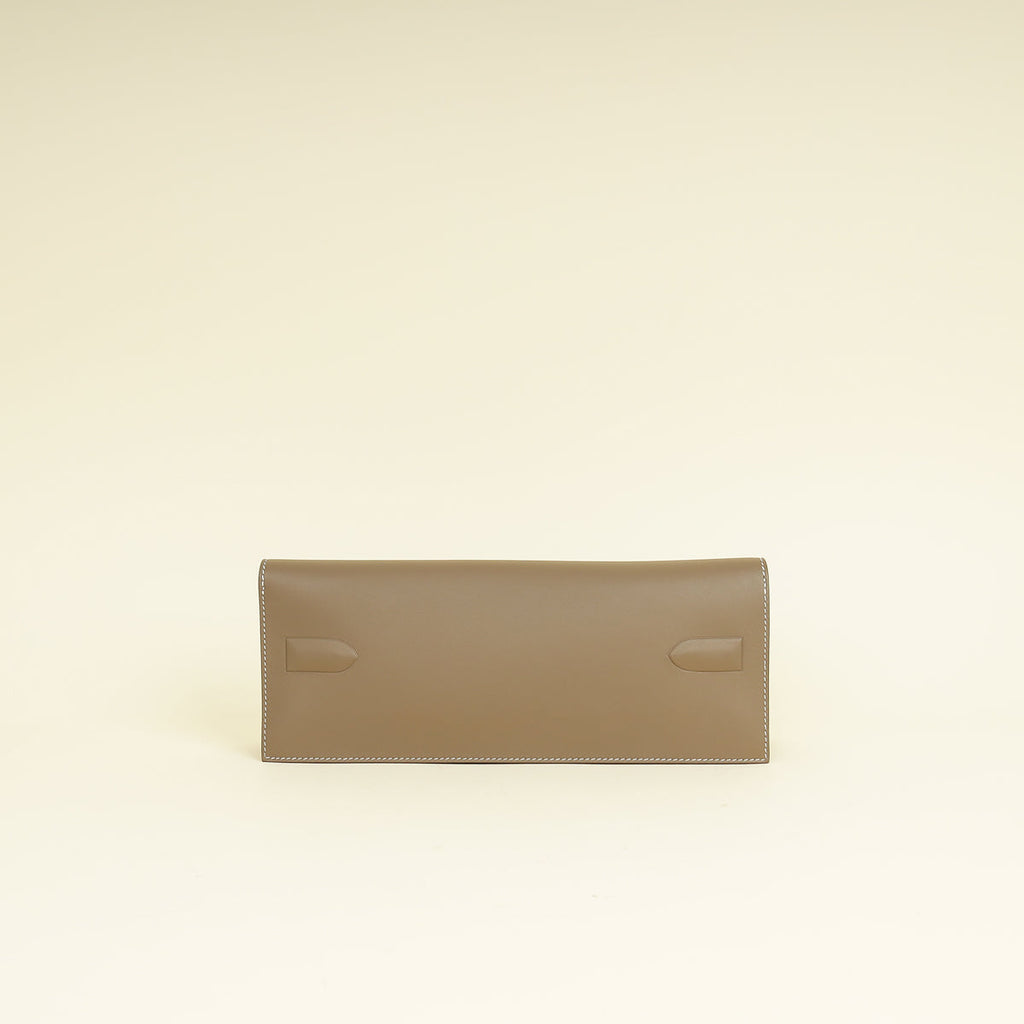 Hermes Etoupe Birkin Shadow Clutch