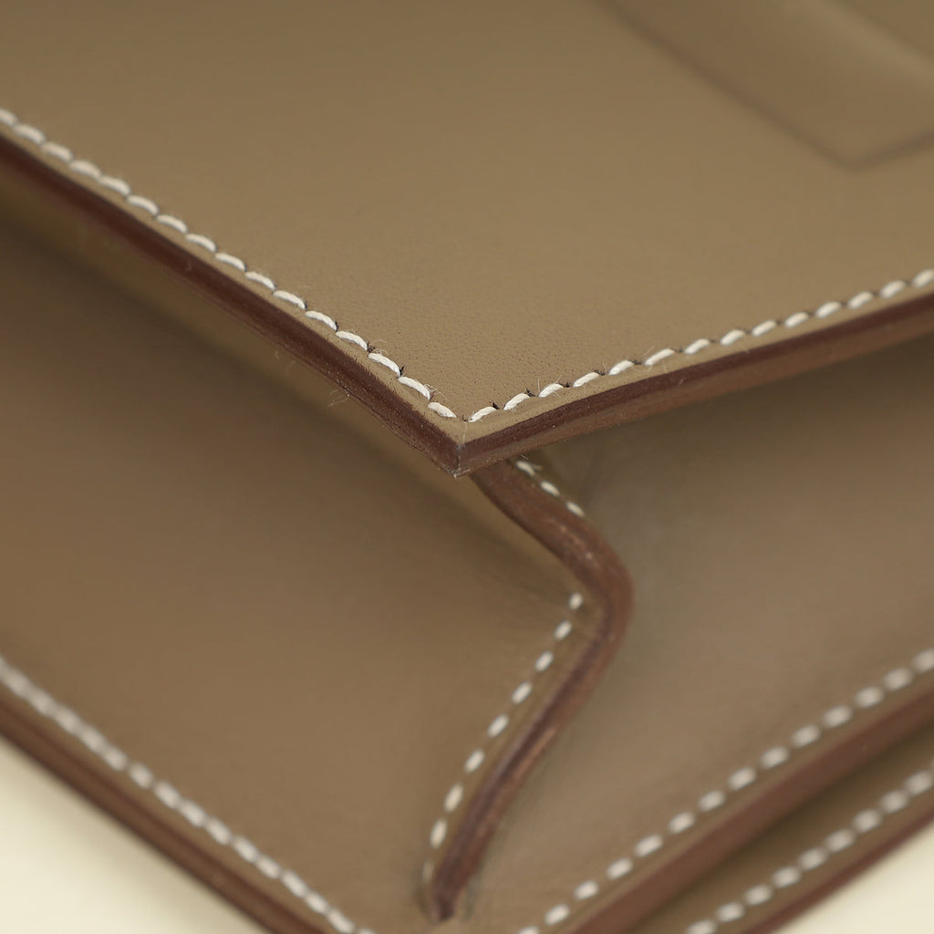 Hermes Etoupe Birkin Shadow Clutch