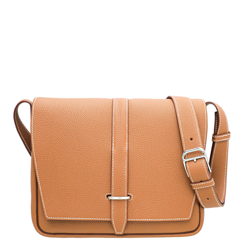 Hermes Gold Steve Light Junior Messenger Bag