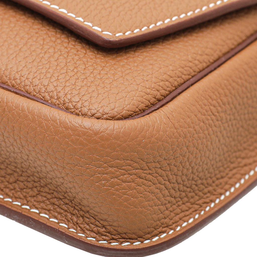 Hermes Gold Steve Light Junior Messenger Bag