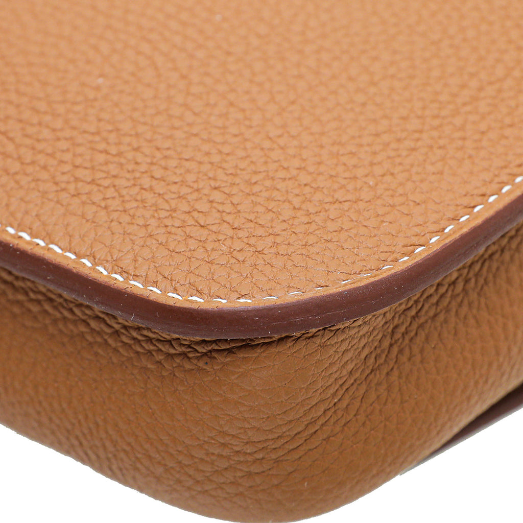 Hermes Gold Steve Light Junior Messenger Bag