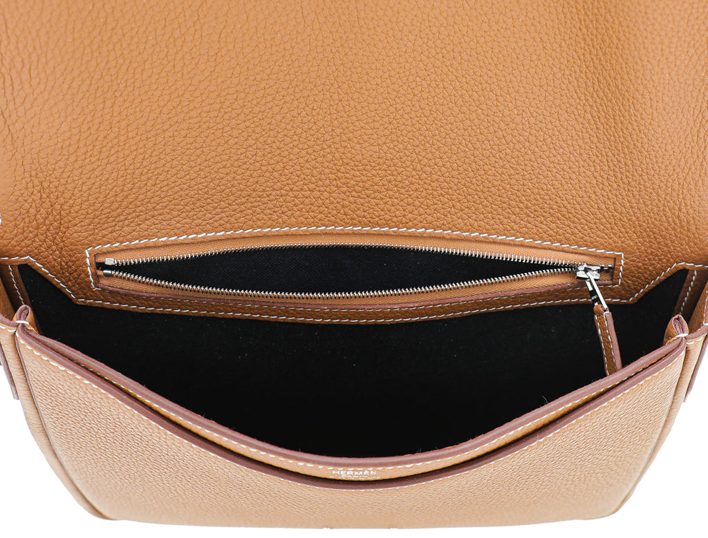 Hermes Gold Steve Light Junior Messenger Bag