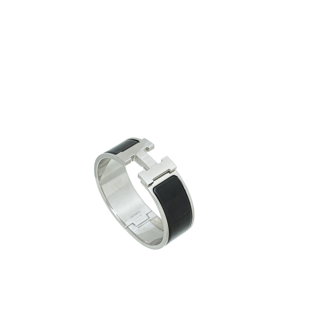 Hermes Noir Clic Clac H GM Bracelet