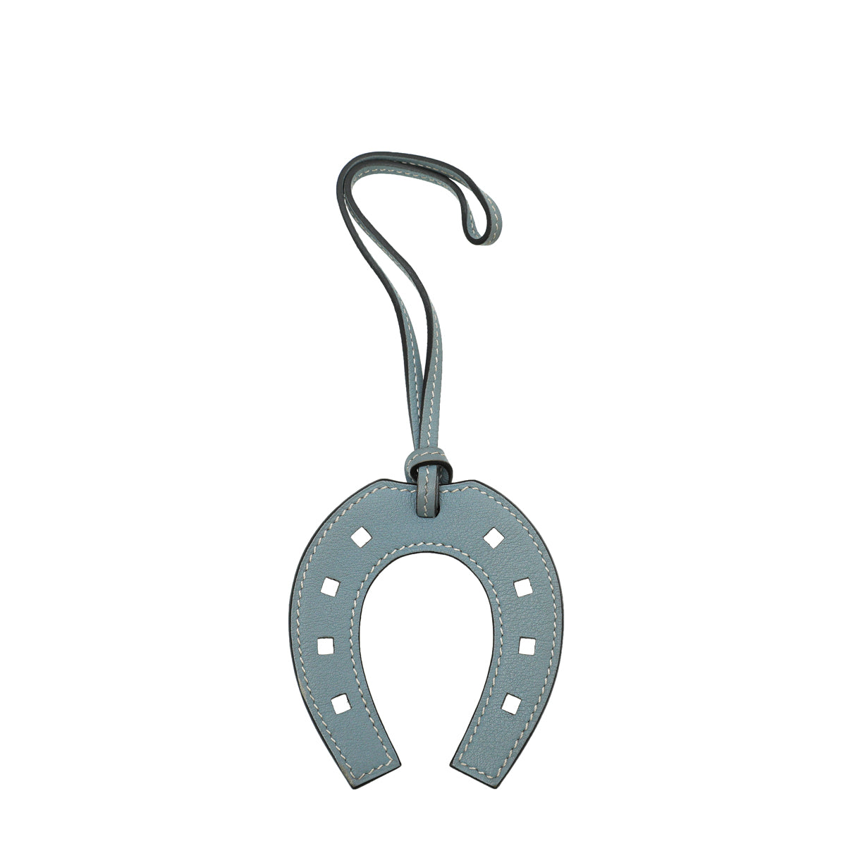 Hermes Bleu Lin Horse Shoe Paddock Bag Charm