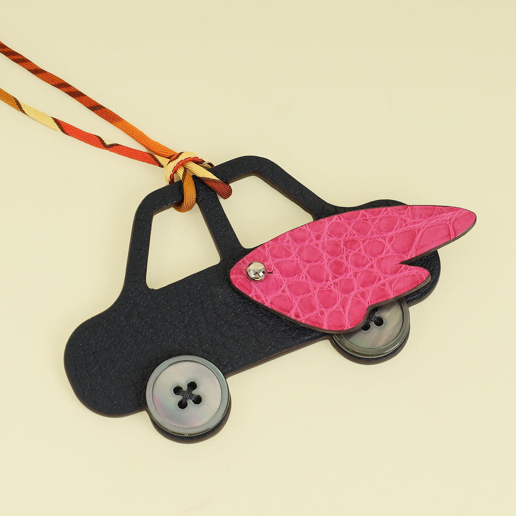 Hermes Bicolor Petit H Winged Car Bag Charm