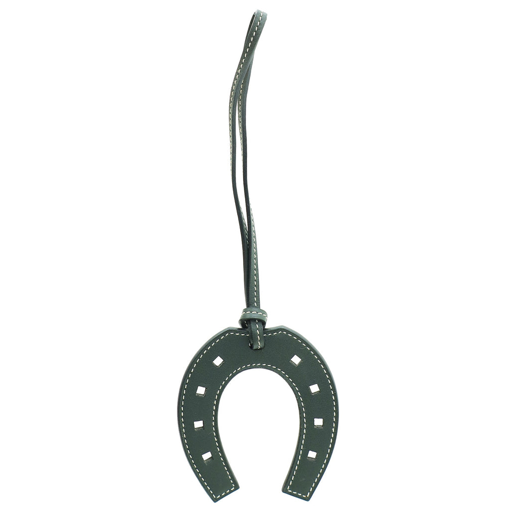 Hermes Graphite Horse Shoe Paddock Bag Charm