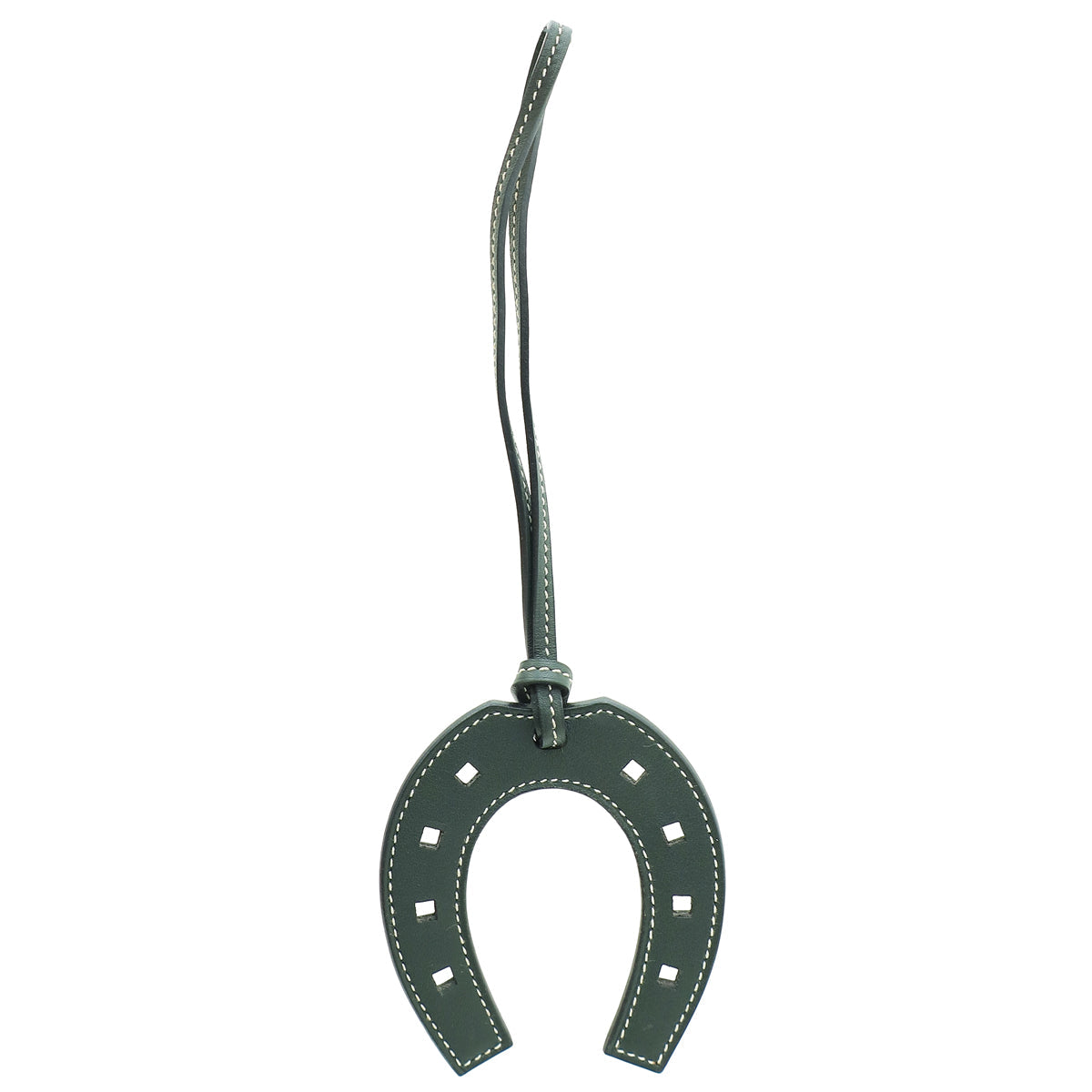 Hermes Graphite Horse Shoe Paddock Bag Charm