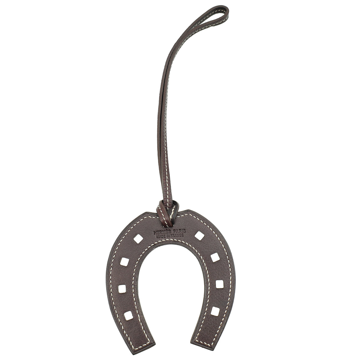 Hermes Chocolate Paddock Horseshoe Bag Charm