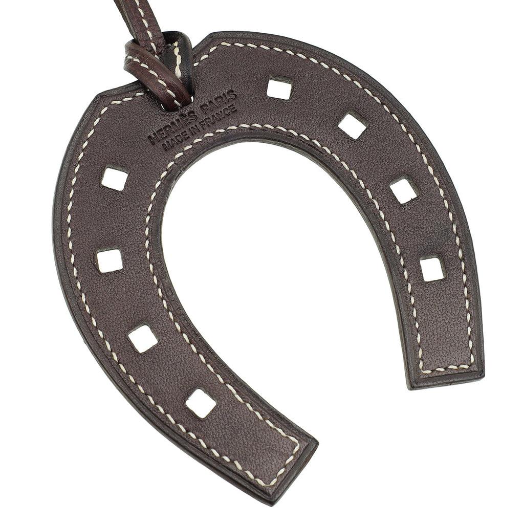Hermes Chocolate Paddock Horseshoe Bag Charm