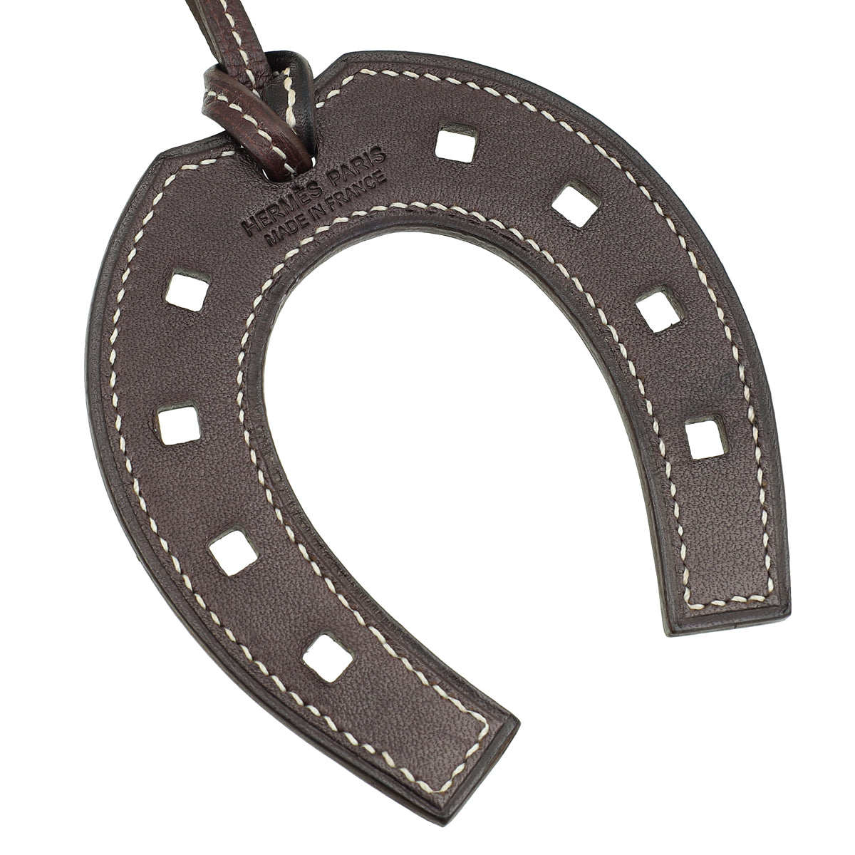 Hermes Chocolate Paddock Horseshoe Bag Charm
