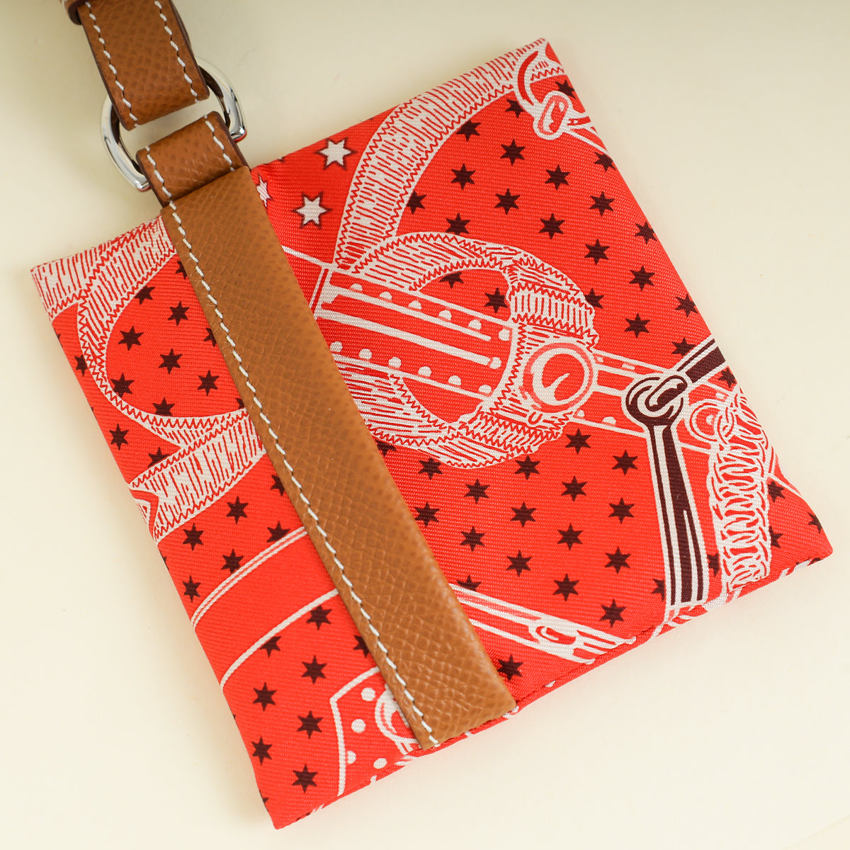 Hermes Multicolor Eperon d'Or" printed Avecsoie Pocket PM Case