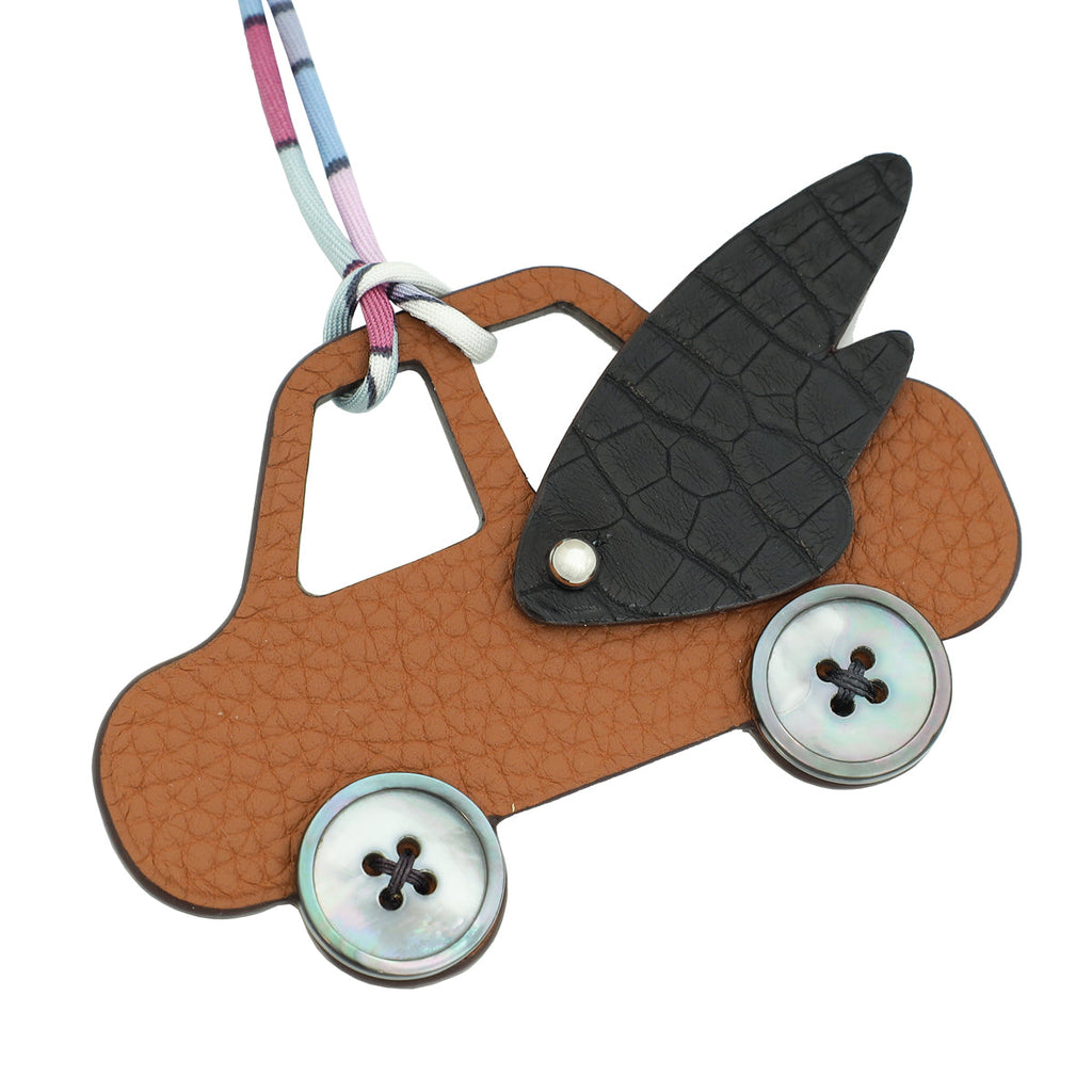 Hermes Bicolor Petit h Winged Car Bag Charm