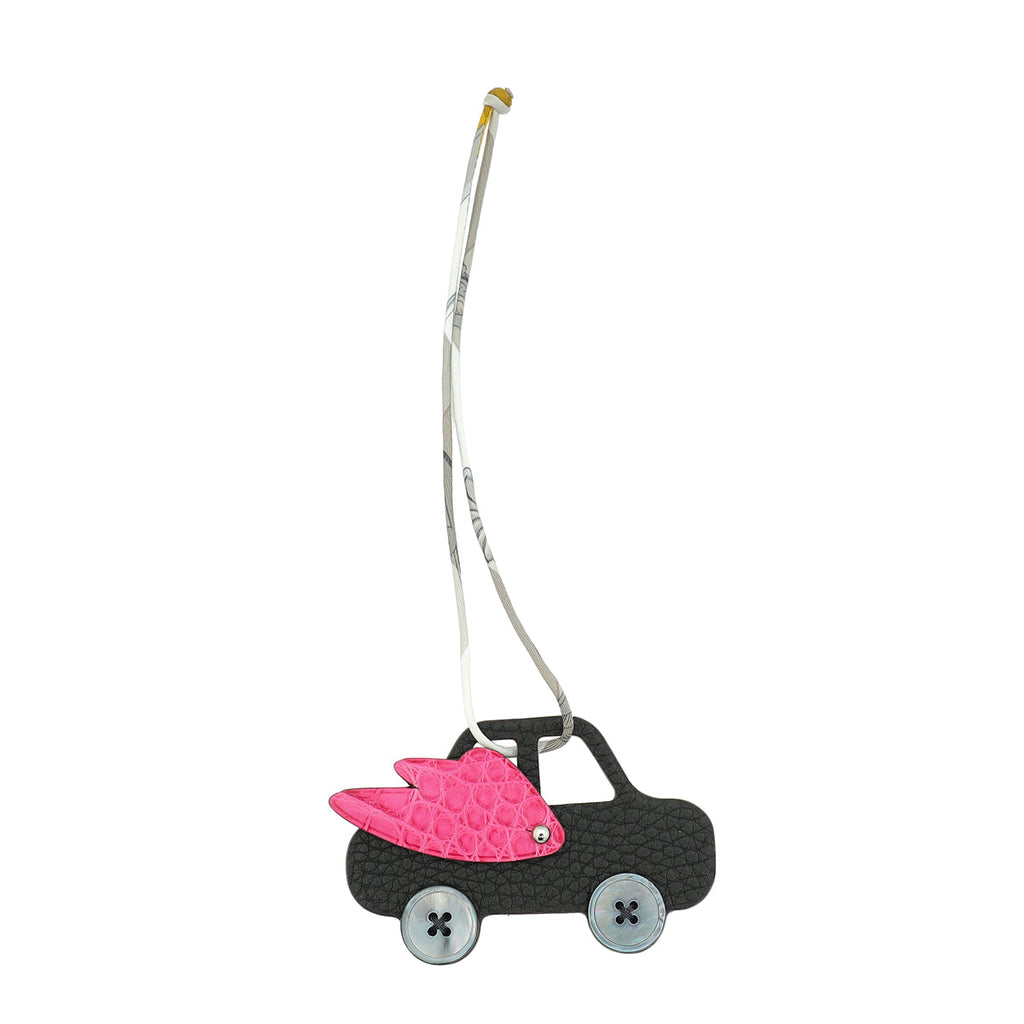 Hermes Bicolor Petit h Winged Car Bag Charm