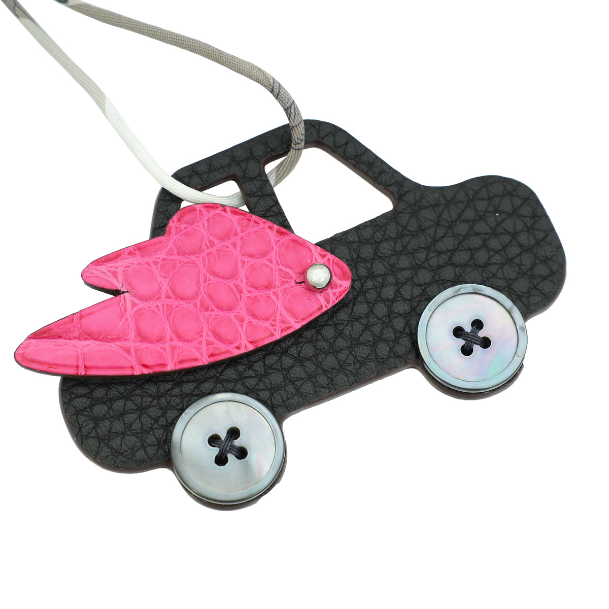 Hermes Bicolor Petit h Winged Car Bag Charm