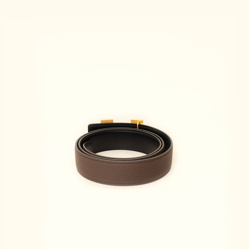 Hermes Bicolor Reversible H Guillochee Buckle 32mm Belt