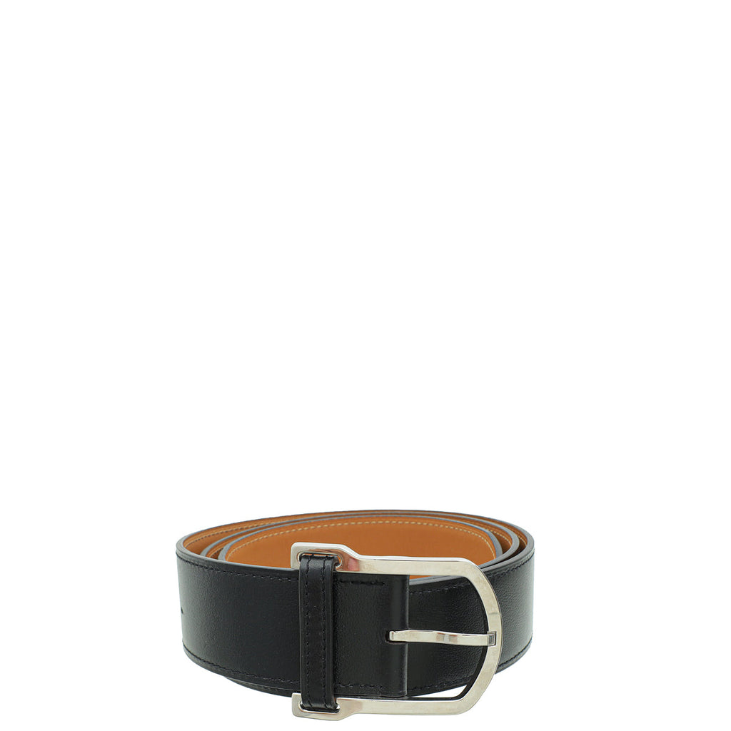 Hermes Noir Buckle Box Belt