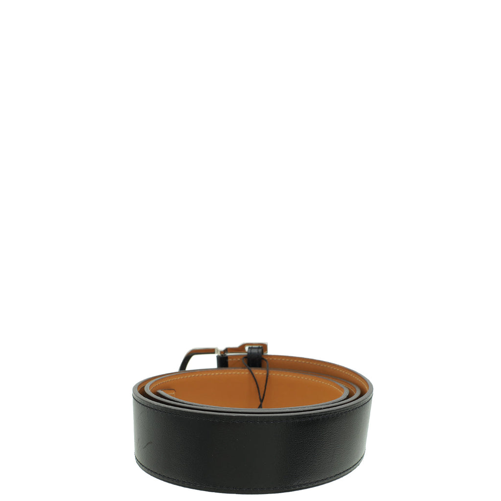 Hermes Noir Buckle Box Belt