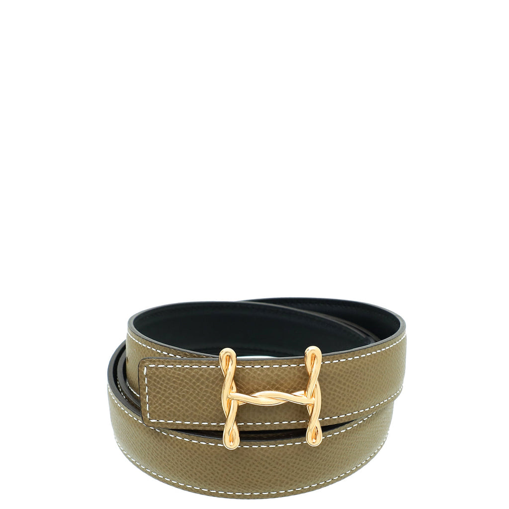Hermes Bicolor Reversible Strap H Torsade 24mm Belt Buckle