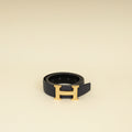 Hermes Bleu Nuit H Guillochee Belt Buckle & Reversible 32mm Belt