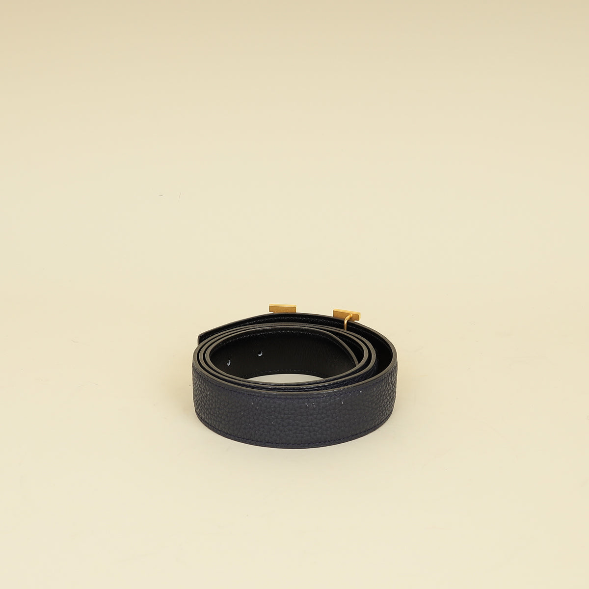 Hermes Bleu Nuit H Guillochee Belt Buckle & Reversible 32mm Belt