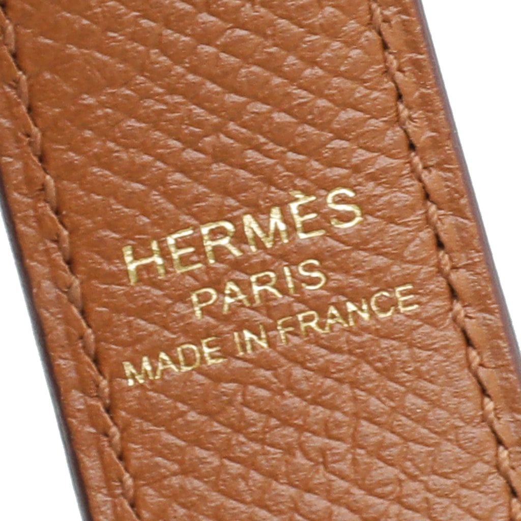 Hermes Gold Tressage Cuir 25mm Bag Strap