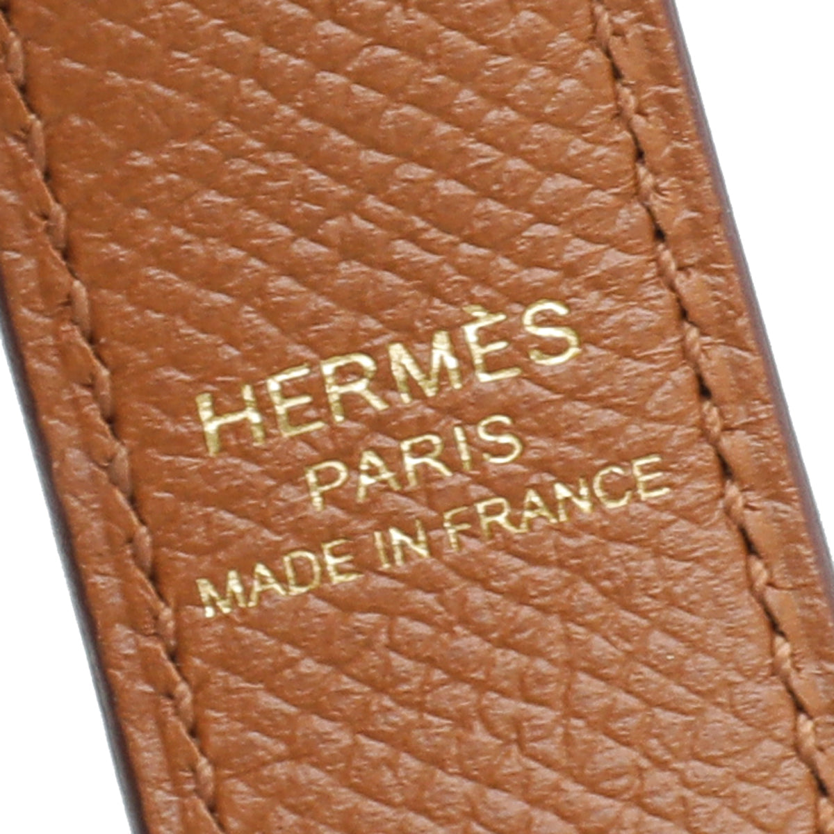 Hermes Gold Tressage Cuir 25mm Bag Strap