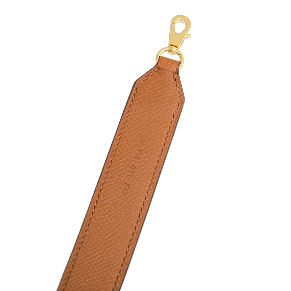 Hermes Gold Tressage Cuir 25mm Bag Strap