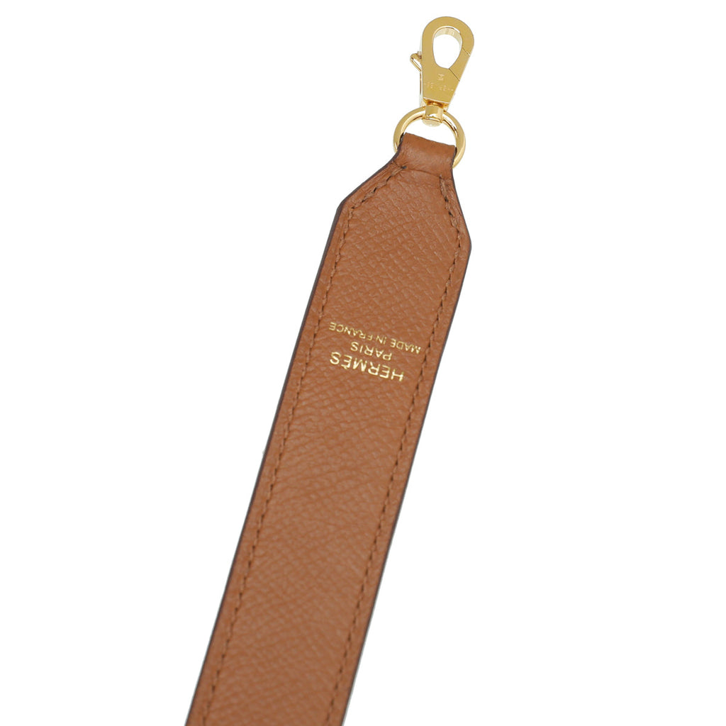 Hermes Gold Tressage Cuir 25mm Bag Strap