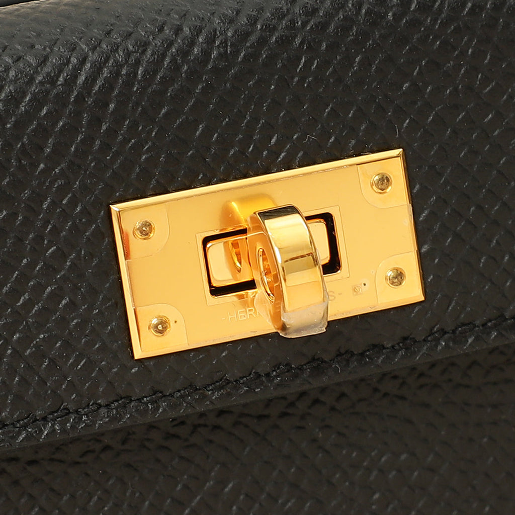 Hermes Noir Kelly Pocket Swift 50mm Bag Strap