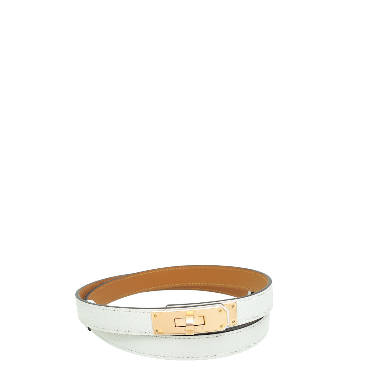 HERMES Blanc Kelly 18 Belt